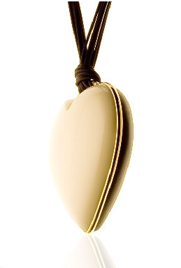 Heart Ivory pendant in gold and ebony